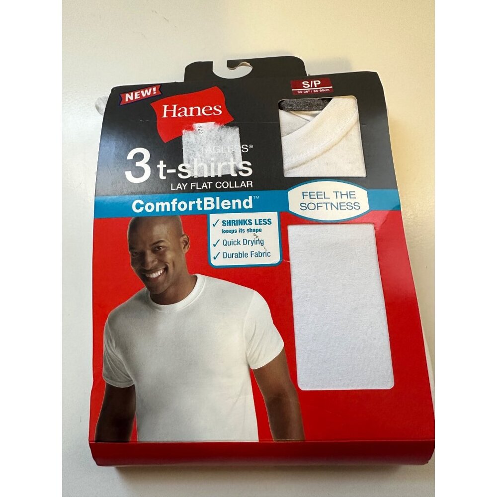 Hanes ComfortBlend 3-pack of white crewneck t-shirts in size S/P 34-36"/85-90cm